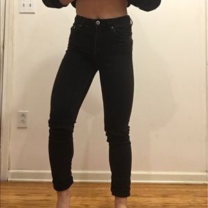 H&M Black High Waisted Denim Jeans